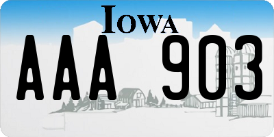 IA license plate AAA903