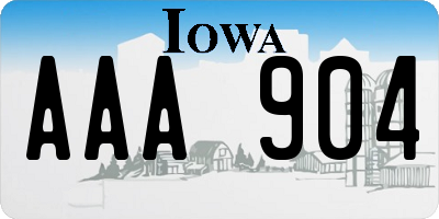 IA license plate AAA904