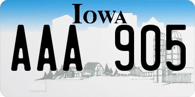 IA license plate AAA905