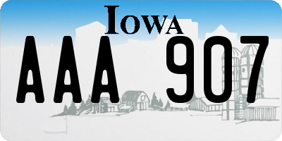 IA license plate AAA907