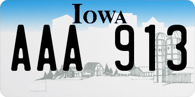 IA license plate AAA913