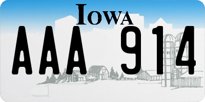 IA license plate AAA914