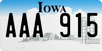 IA license plate AAA915