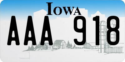 IA license plate AAA918