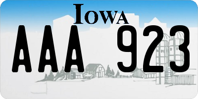 IA license plate AAA923