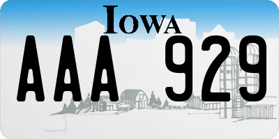 IA license plate AAA929