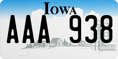 IA license plate AAA938