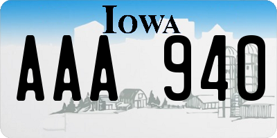 IA license plate AAA940