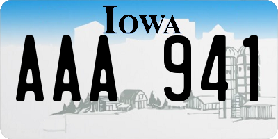 IA license plate AAA941