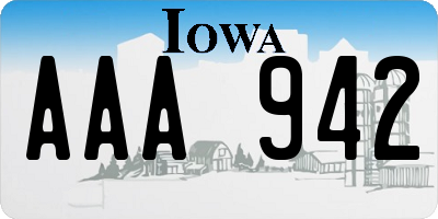 IA license plate AAA942