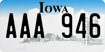 IA license plate AAA946