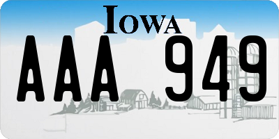 IA license plate AAA949