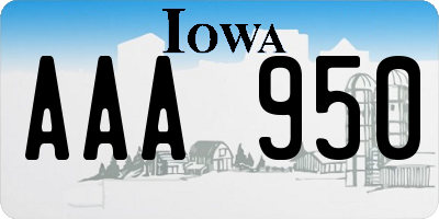 IA license plate AAA950