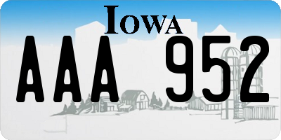 IA license plate AAA952