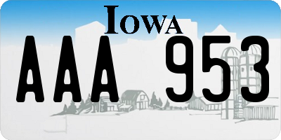 IA license plate AAA953