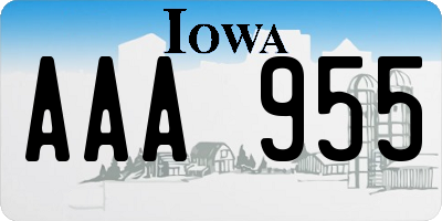 IA license plate AAA955