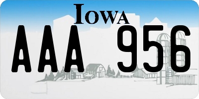 IA license plate AAA956