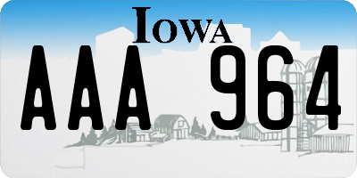 IA license plate AAA964