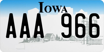 IA license plate AAA966