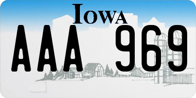 IA license plate AAA969