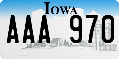 IA license plate AAA970