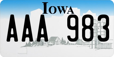 IA license plate AAA983