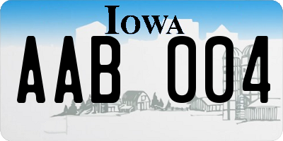 IA license plate AAB004