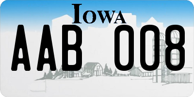 IA license plate AAB008