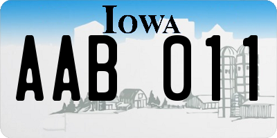 IA license plate AAB011