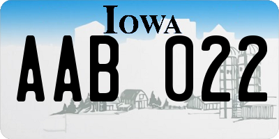 IA license plate AAB022