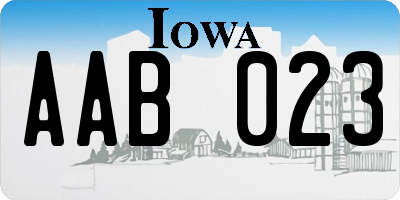 IA license plate AAB023