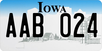 IA license plate AAB024