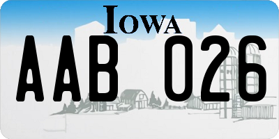 IA license plate AAB026