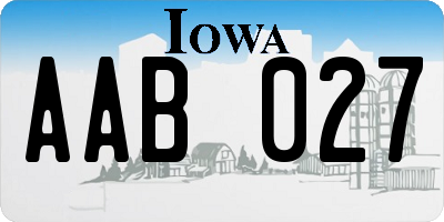 IA license plate AAB027