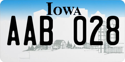 IA license plate AAB028