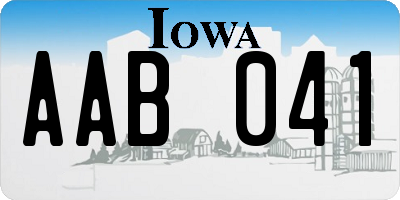 IA license plate AAB041