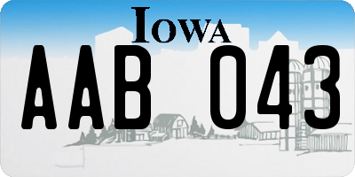 IA license plate AAB043