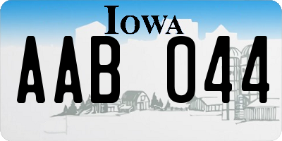 IA license plate AAB044