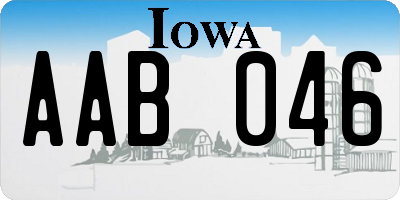 IA license plate AAB046