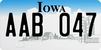 IA license plate AAB047