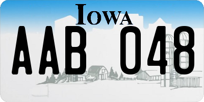IA license plate AAB048