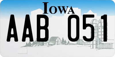 IA license plate AAB051