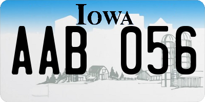 IA license plate AAB056