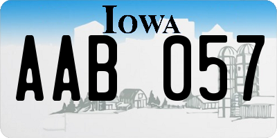 IA license plate AAB057