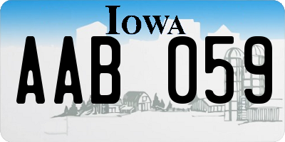 IA license plate AAB059