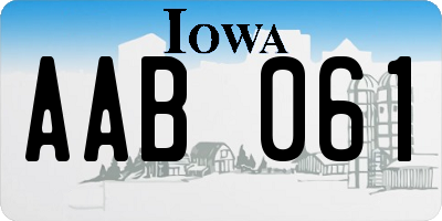 IA license plate AAB061