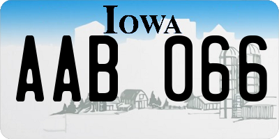 IA license plate AAB066