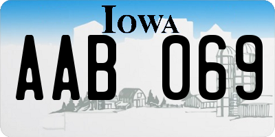 IA license plate AAB069