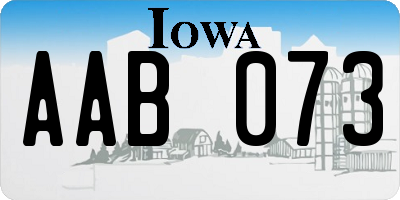 IA license plate AAB073