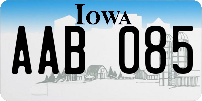 IA license plate AAB085